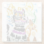 Black Cat style autumn  Glasuntersetzer (Rückseite)