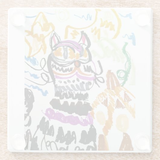 Black Cat style autumn Glasuntersetzer (Rückseite)