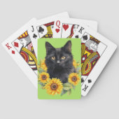 Black Cat Sunblumen Lime Green Spielkarten (Rückseite)