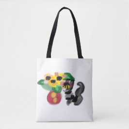 Black cat sunflowers tasche