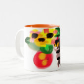 Black cat sunflowers  zweifarbige tasse (Vorderseite Links)