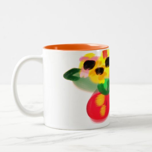 Black cat sunflowers  zweifarbige tasse (Links)
