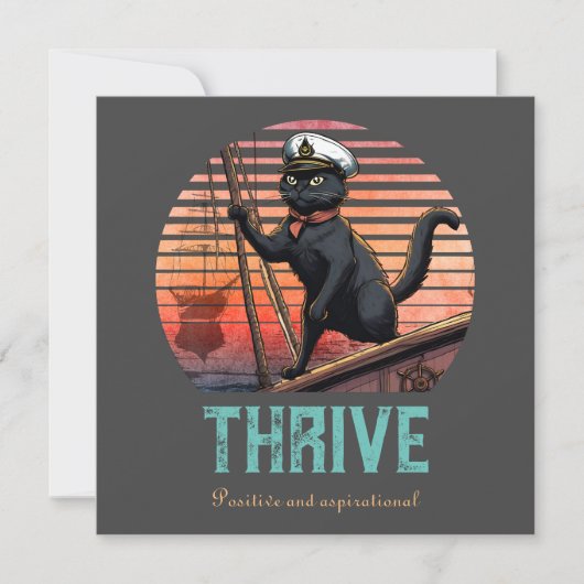 Black Cat Sunset: Eine Reise zu THRIVE Einladung (Vorderseite)