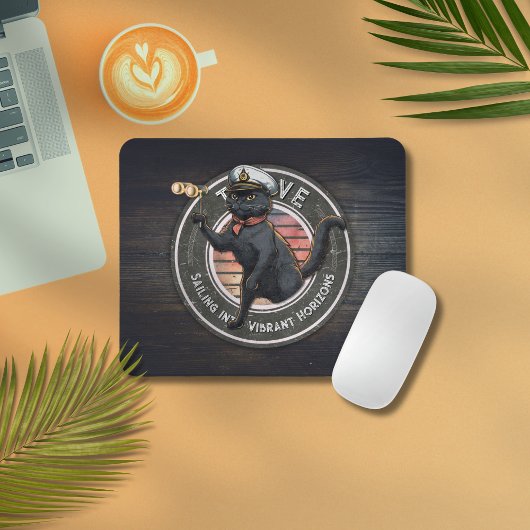 Black Cat Sunset: Eine Reise zu THRIVE Mousepad
