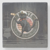 Black Cat Sunset: Eine Reise zu THRIVE Steinuntersetzer (Vorderseite)
