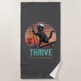 Black Cat Sunset: Eine Reise zu THRIVE Strandtuch