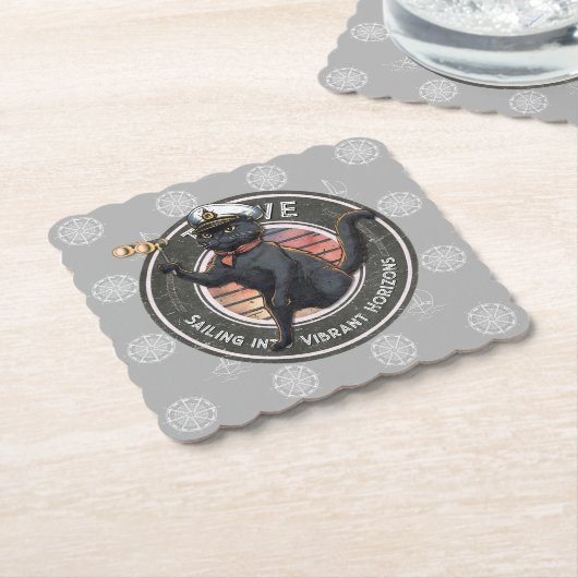 Black Cat Sunset: Eine Reise zu THRIVE Untersetzer (angewinkelt)