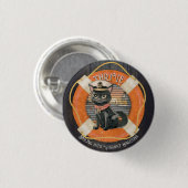 Black Cat Sunset: Eine Reise zum 30 cm langen Rund Button (Vorne & Hinten)