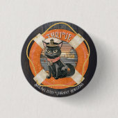 Black Cat Sunset: Eine Reise zum 30 cm langen Rund Button (Vorderseite)