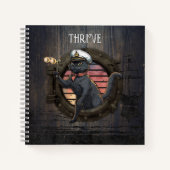 Black Cat Sunset: Eine Reise zum THRIVE Square Notizblock (Vorderseite)