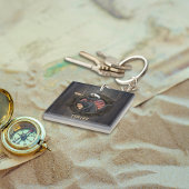 Black Cat Sunset: Eine Reise zum THRIVE Square Schlüsselanhänger