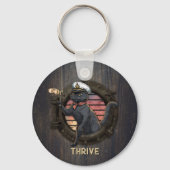 Black Cat Sunset: Eine Reise zur THRIVE Round Schlüsselanhänger (Vorderseite)