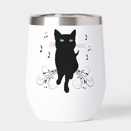 Black Cat Surrounded by Whispering Notes of Music (Rückseite)