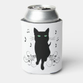 Black Cat Surrounded by Whispering Notes of Music Dosenkühler (Kanne Rückseite)