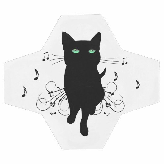 Black Cat Surrounded by Whispering Notes of Music Fußball (Flach)