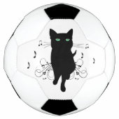 Black Cat Surrounded by Whispering Notes of Music Fußball (Vorderseite)