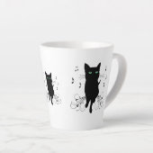 Black Cat Surrounded by Whispering Notes of Music Milchtasse (Rechte Ecke)