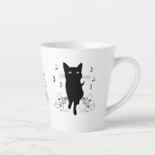 Black Cat Surrounded by Whispering Notes of Music Milchtasse (Rechts)