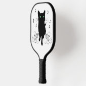Black Cat Surrounded by Whispering Notes of Music Pickleball Schläger (Links)