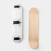 Black Cat Surrounded by Whispering Notes of Music Skateboard (Vorderseite)