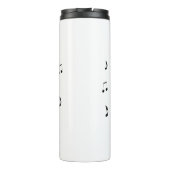 Black Cat Surrounded by Whispering Notes of Music Thermosbecher (Rückseite)