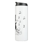 Black Cat Surrounded by Whispering Notes of Music Thermosbecher (Nach rechts gedreht)
