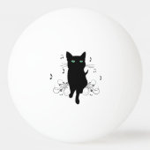 Black Cat Surrounded by Whispering Notes of Music Tischtennisball (Rückseite)