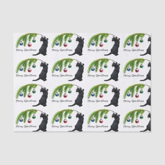 Black Cat Swag Weihnachtszettel Seidenpapier (Vorderseite)