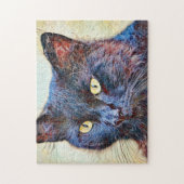 Black Cat Sweet Face Art Puzzle (Vertikal)