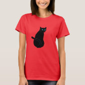 Black Cat T - Shirt mit blauen Augen (Vorderseite)