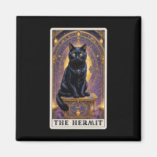 Black Cat Tarot Card The Hermit Halloween Childys Magnet