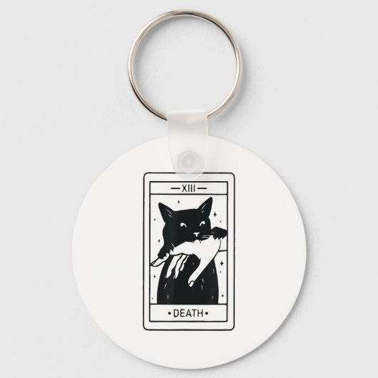 Black Cat Tarot Tod Halloween Hexe Katze Lover M Schlüsselanhänger (Vorderseite)