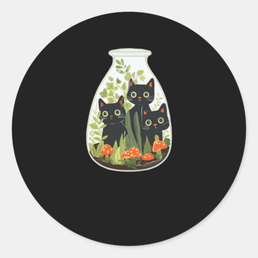 Black Cat Terrarium Sticker (Vorderseite)