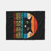 Black Cat Themed Every Snack You Make Retro Peekin Fleecedecke (Vorderseite (Horizontal))