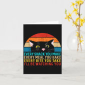 Black Cat Themed Every Snack You Make Retro Peekin Karte (Gelbe Blume)