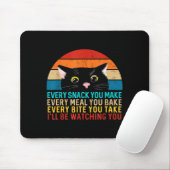 Black Cat Themed Every Snack You Make Retro Peekin Mousepad (Mit Mouse)