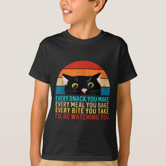 Black Cat Themed Every Snack You Make Retro Peekin T-Shirt (Vorderseite)