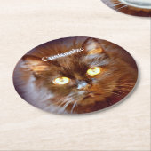Black Cat Thunder_Cove Runder Pappuntersetzer (Angewinkelt)