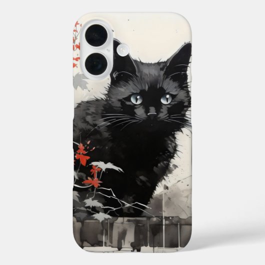 Black Cat Tinte Case-Mate iPhone Hülle (Rückseite)