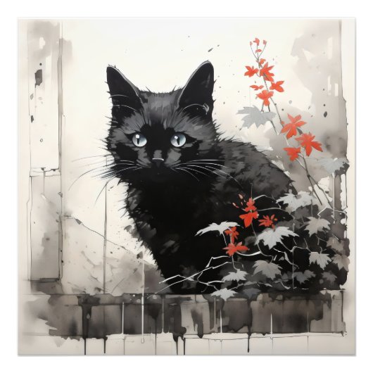 Black Cat Tinte Fotodruck (Vorne)