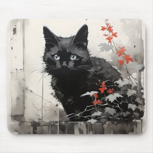 Black Cat Tinte Mousepad (Vorne)