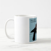 Black Cat Tired Blue Funny Kaffeetasse (Links)