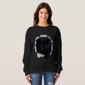 Black Cat Torn Cloth Sweatshirt (Vorne ganz)
