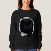 Black Cat Torn Cloth Sweatshirt (Vorderseite)