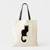 Black Cat Tote Bag Cat Grocery Beutel Halloween Be Tragetasche (Vorne)