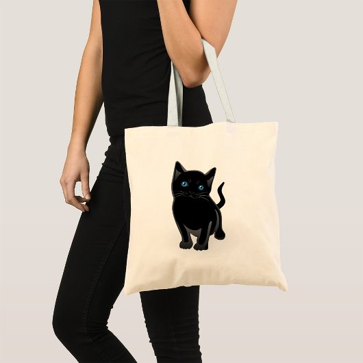 Black Cat Tote Bag Tragetasche