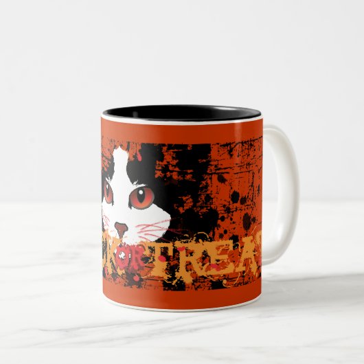 Black Cat Trick oder Treat Zweifarbige Tasse (VorderseiteRechts)