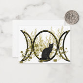 Black Cat Triple Moon Symbol Mitteilungskarte (Vorderseite/Rückseite Beispiel)