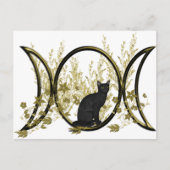 Black Cat Triple Moon Symbol Postkarte (Vorderseite)