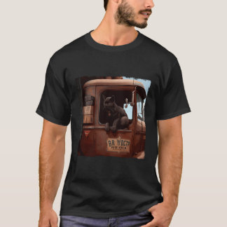 Black Cat Truck Driver Chocolate T-Shirt